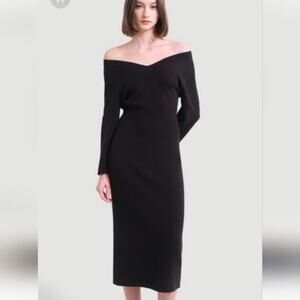 MODERN CITIZEN Brea Off Shoulders V Neck Sweater Dress Long Sleeve Modern Chic S